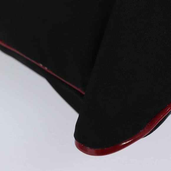 PRADA Tote Bag Nylon Velour Black Red Silver Auth 85714 - Picture 9 of 16